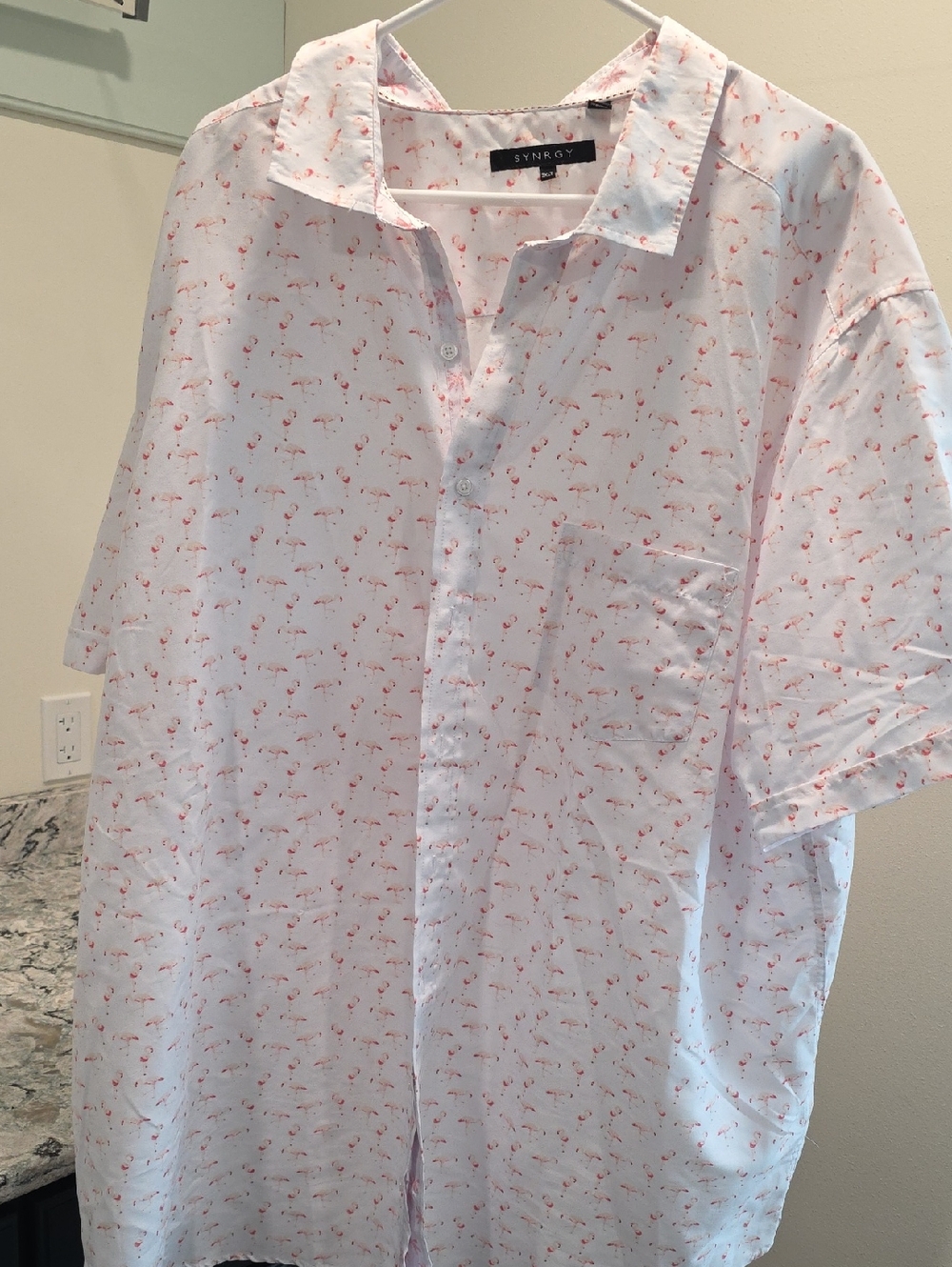 Synergy Organic Clothing White and Pink Casual Button Down Shirt